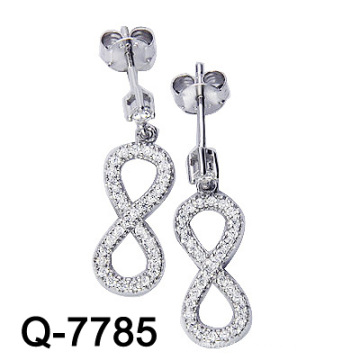 Modeschmuck 925 Sterling Silber Micro Einstellung unendlich Ohrring (Q-7785)